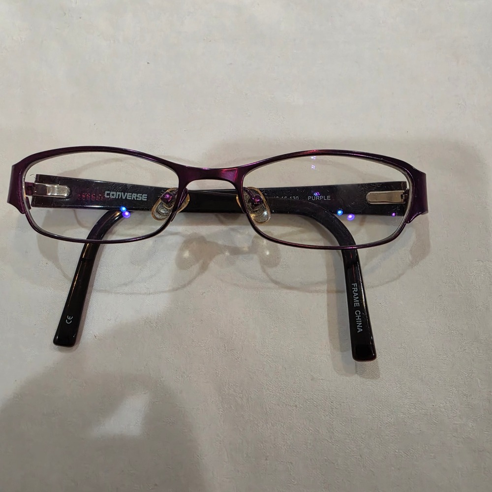 Converse Eyeglasses K006 Kids Purple 46-16-130 Star Print Rectangular